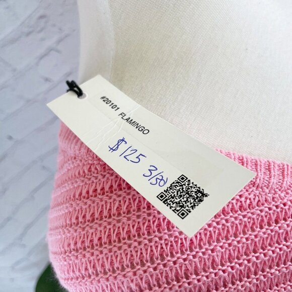 NEW White + Warren Linen Squareneck Sweater Womens Size S *FLAW* Flamingo Pink - Picture 7 of 8